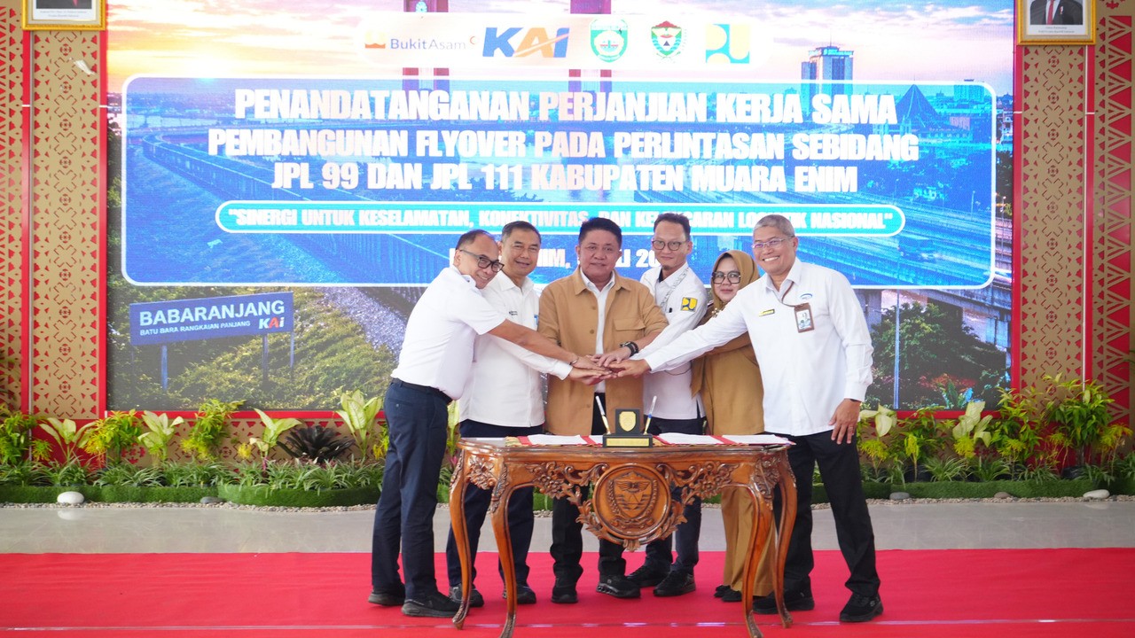 Sinergi KAI, Pemprov Sumsel, dan PTBA Bangun Dua Flyover di Muara Enim Dukung Ketahanan Energi Nasional