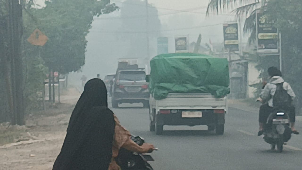 Pengendara Mengeluh! Kabut Asap di Jalintim OKI Ganggu Jarak Pandang