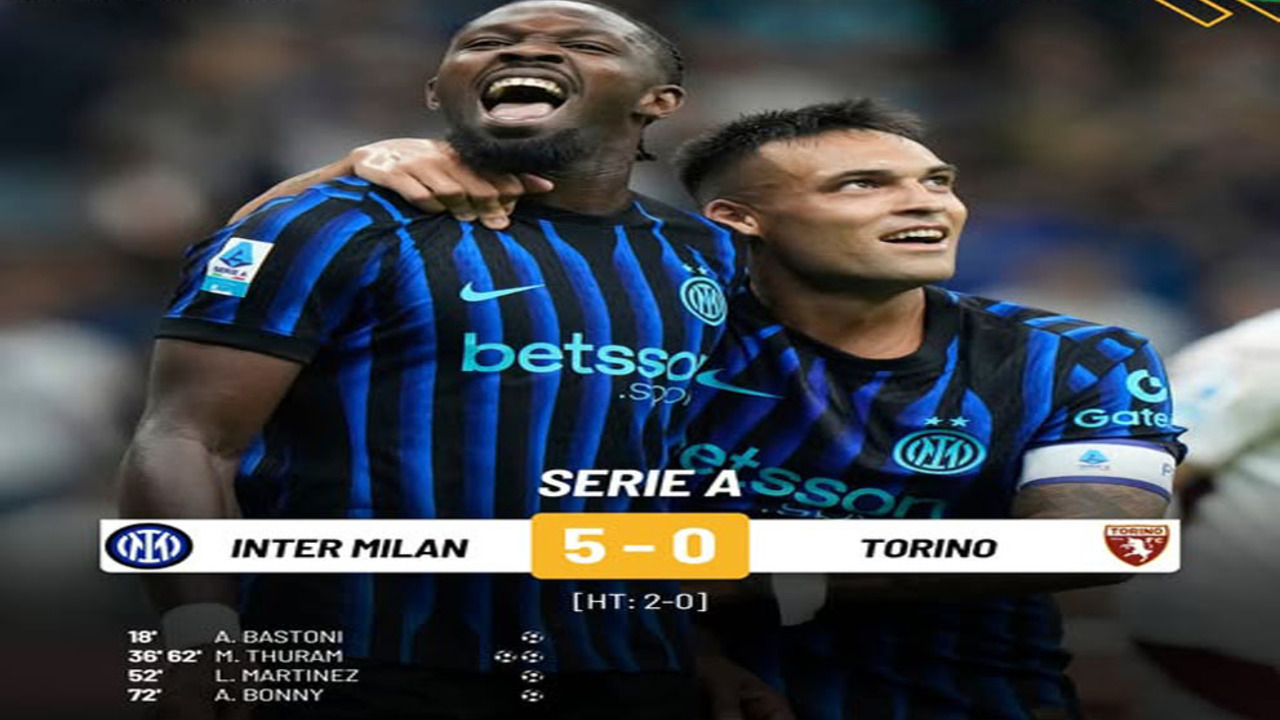 Hasil Inter Milan vs Torino 5-0: Debut Cristian Chivu Sempurna