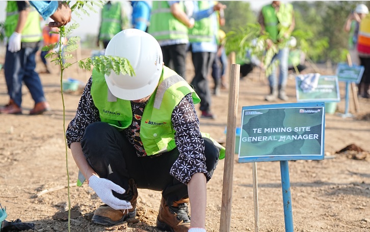 Green Mining, Bukit Asam (PTBA) Tanam Ratusan Pohon di Lahan Pascatambang