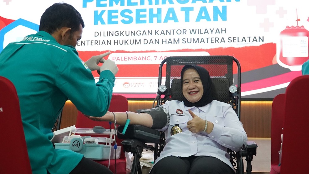  Kemenkumham Sumsel Gelar Donor Darah dan Pemeriksaan Kesehatan dalam Rangka Hari Pengayoman ke-79