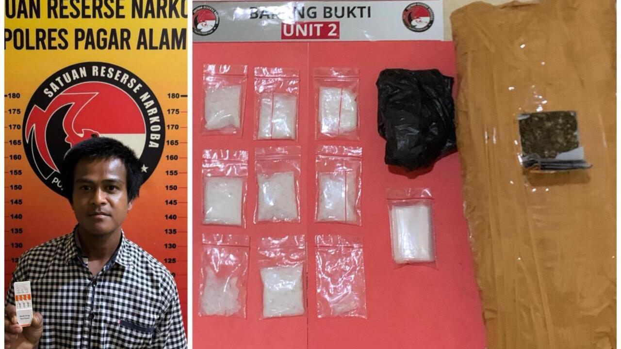 860 Gram Ganja dan 78 Gram Sabu Disita dari Kamar Hotel, Kurir Lintas Kota Dibekuk
