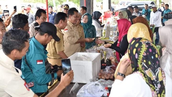 Tekan Inflasi Pasar DKP Banyuasin Gelar Bazar Pangan Murah