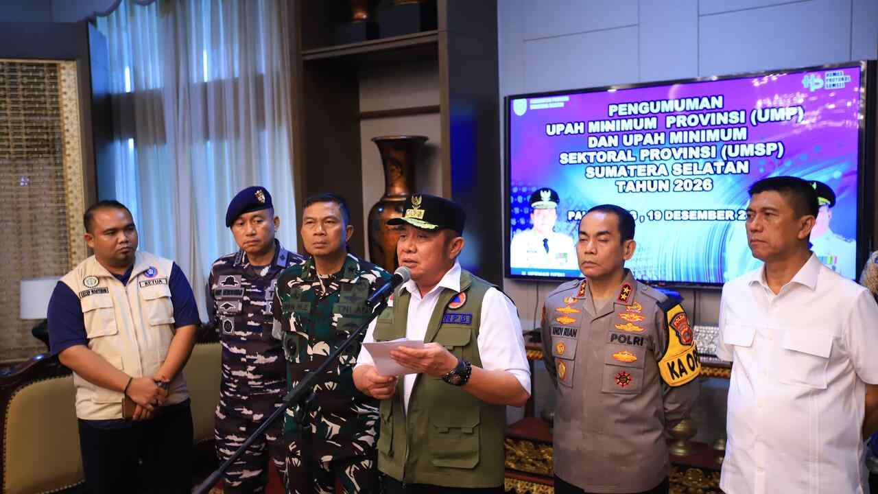 Gubernur Herman Deru Umumkan Kenaikan UMP Sumsel 2026 Sebesar 7,10 Persen