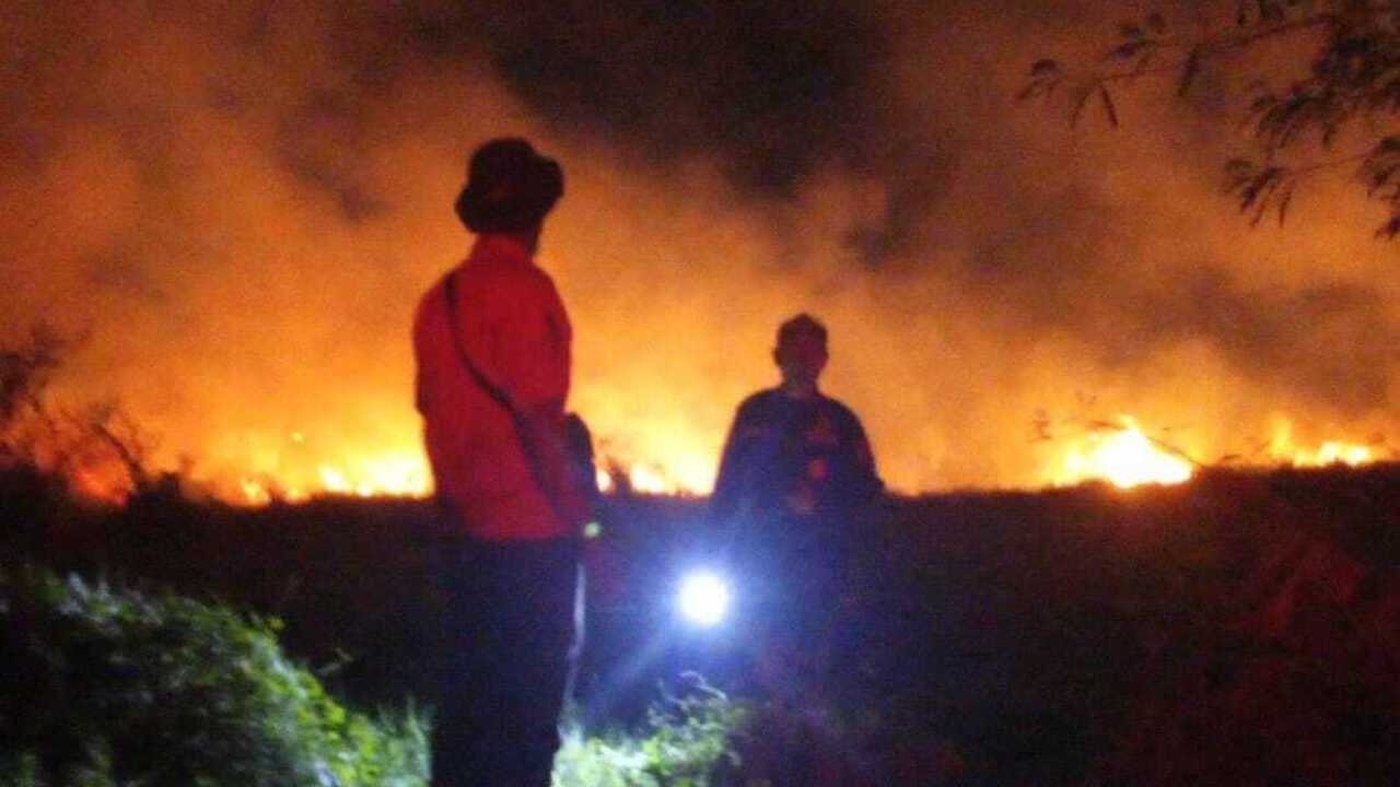 Kebakaran Lahan Seluas 12 Hektare di Sungai Rambutan Ogan Ilir Berhasil Dipadamkan