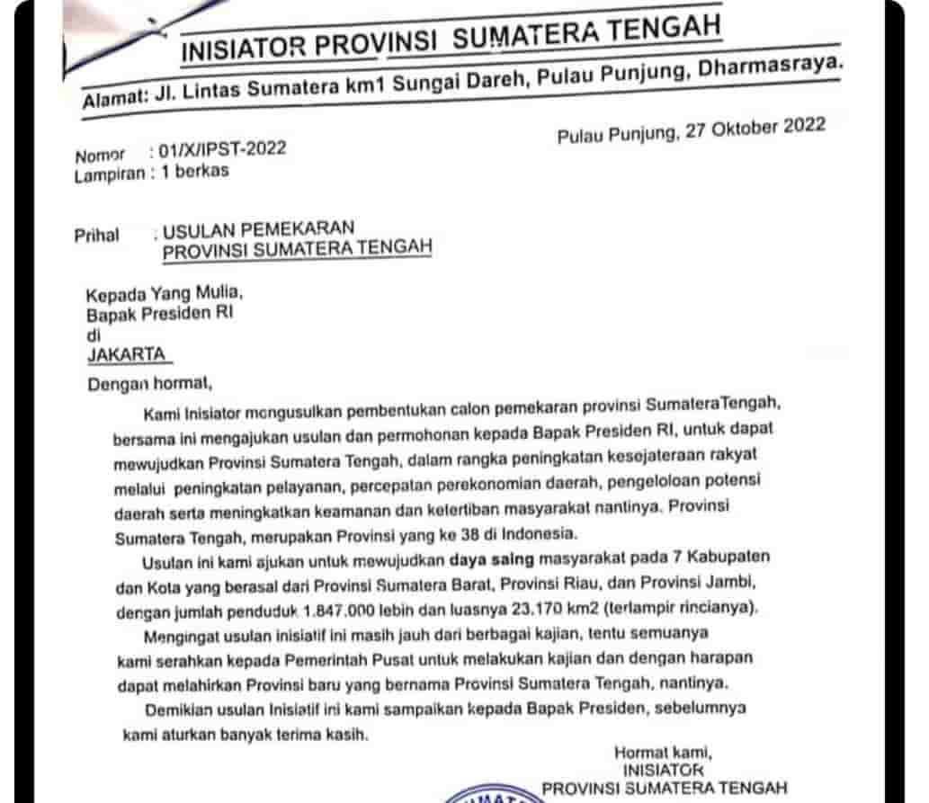 Ini Tanggapan Kepala Daerah Terkait Usulan Provinsi Sumatera Tengah Pemekaran Gabungan 3 Provinsi
