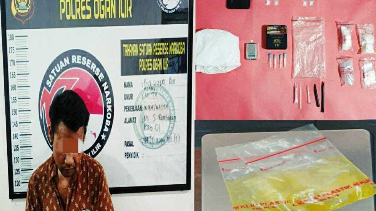 Dibantu Polda Sumsel, Polres Ogan Ilir Bekuk Pemain Narkoba di Sungai Rambutan