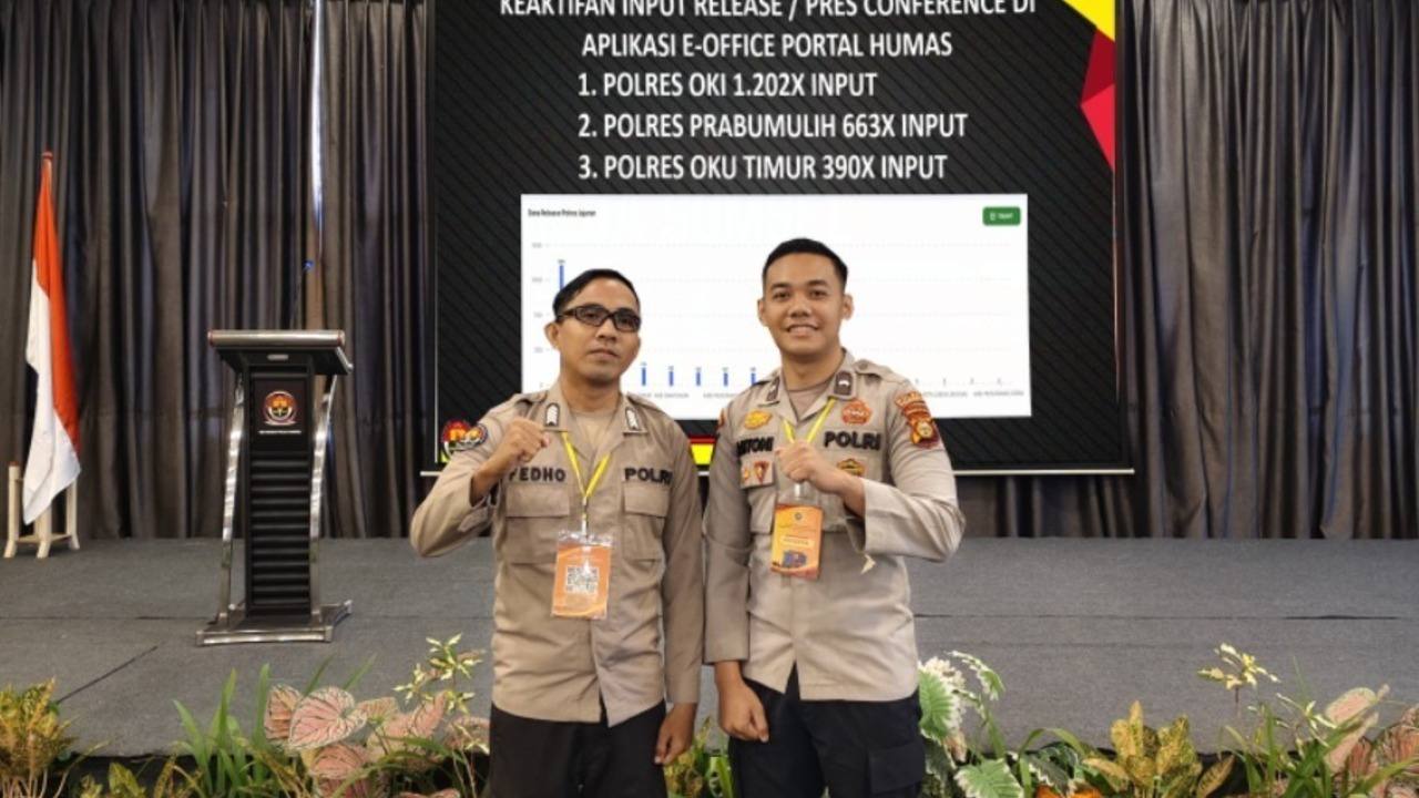 Polres Prabumulih Sabet Dua Penghargaan di Rakernis Humas Polri 2025