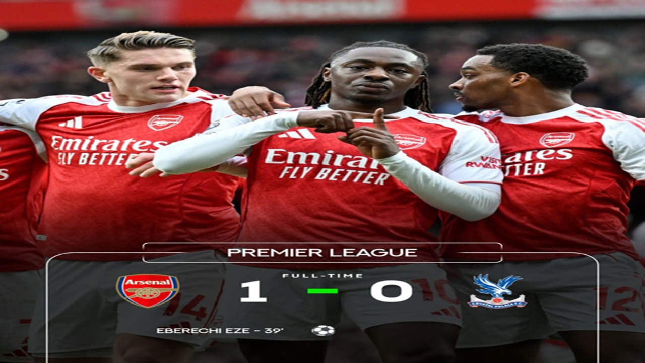Hasil Liga Premier Inggris: Arsenal Menang 1-0 atas Crystal Palace