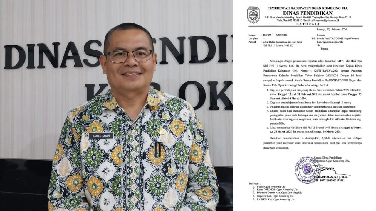 Disdik OKU Pangkas Jam Belajar Selama Ramadhan