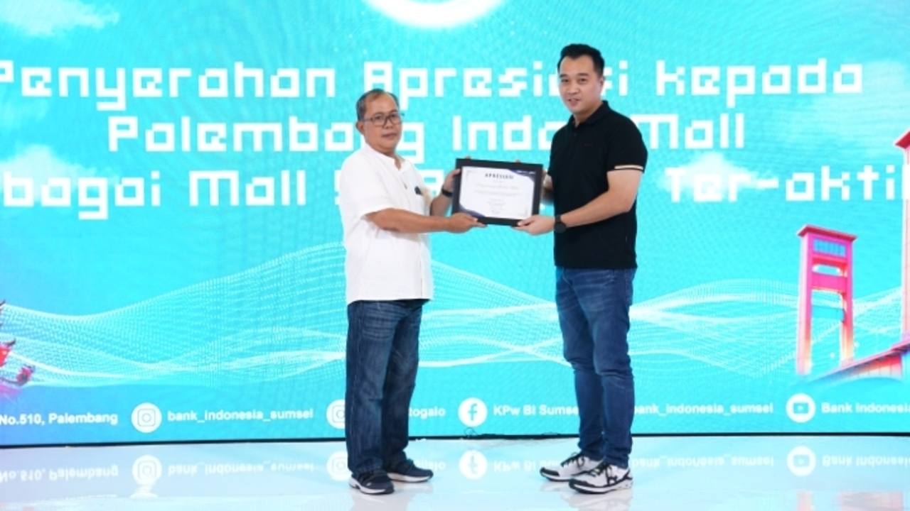 Palembang Indah Mall Raih Apresiasi Bank Indonesia atas Dukungan Program & Implementasi QRIS di Palembang