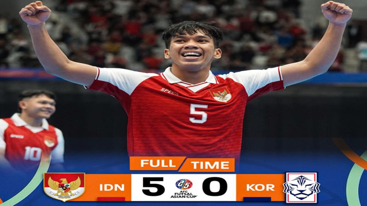 AFC Futsal Asian Cup 2026: Indonesia Gilas Korea Selatan 5-0.
