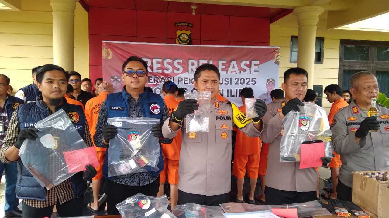 Polres Ogan Ilir Ungkap 42 Kasus dalam Operasi Pekat Musi 2025