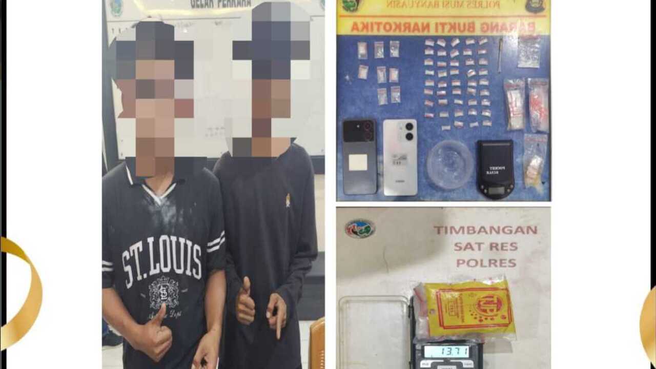 Dua Pengedar Narkoba, di Babat Toman diamankan, Ini Barang Bukti yang Diamankan