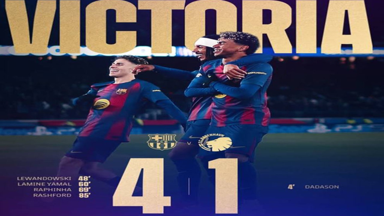 Hasil Liga Champions: Barcelona Comeback Hajar Copenhagen 4-1,Lolos ke 16 Besar.