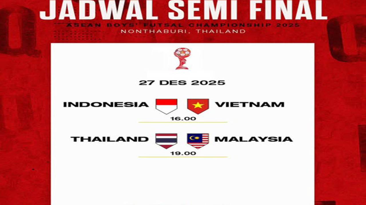 Hasil ASEAN Boy’s Championship Futsal U-19: Garuda Muda menang tipis 1-0 Lawan Malaysia.