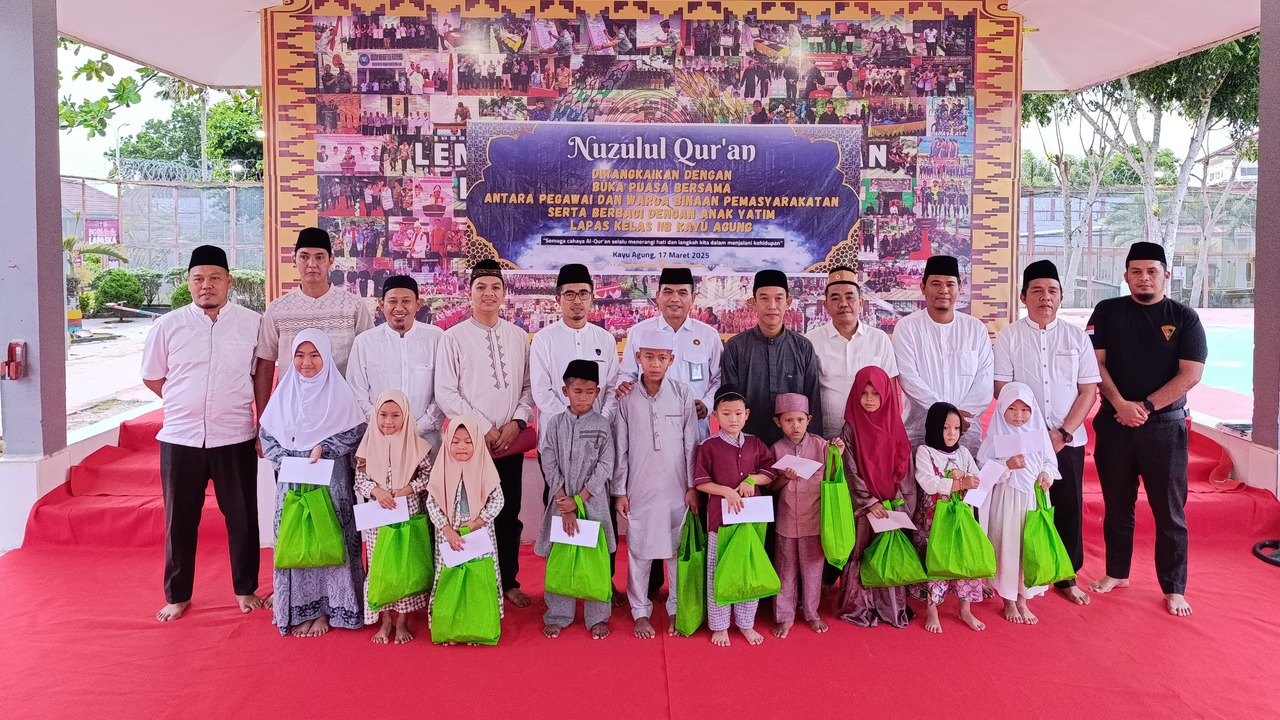 Peringati Nuzulul Qur'an, Lapas Kayu Agung Gelar Buka Bersama dan Santuni Anak Yatim