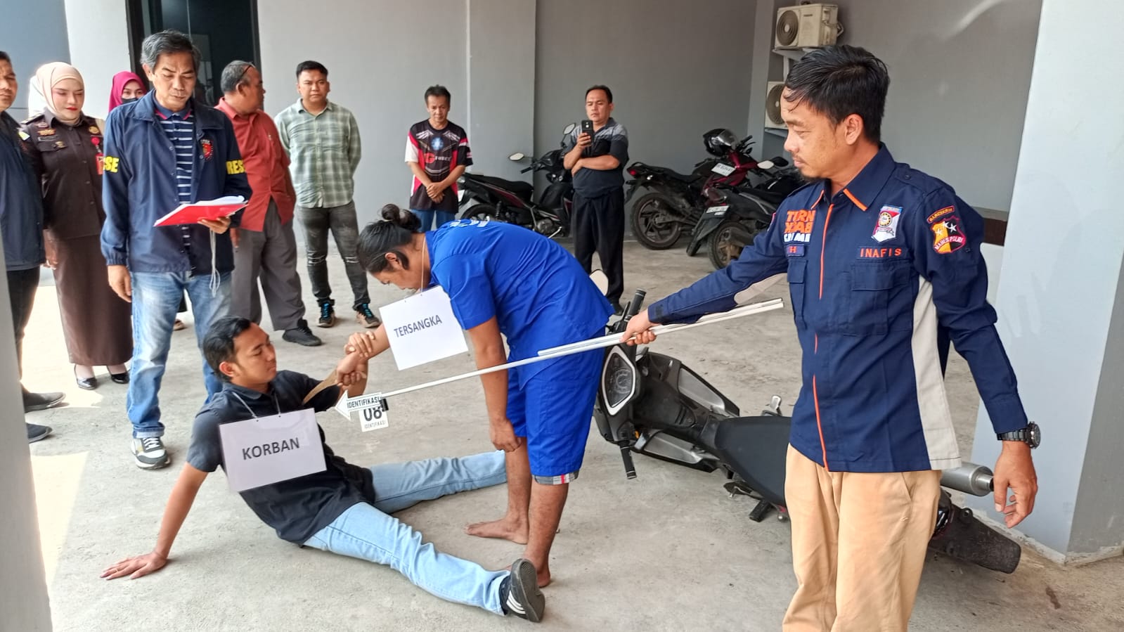 Rekonstruksi 12 Adegan, Jukir Pasar Inpres Ditusuk 4 Kali