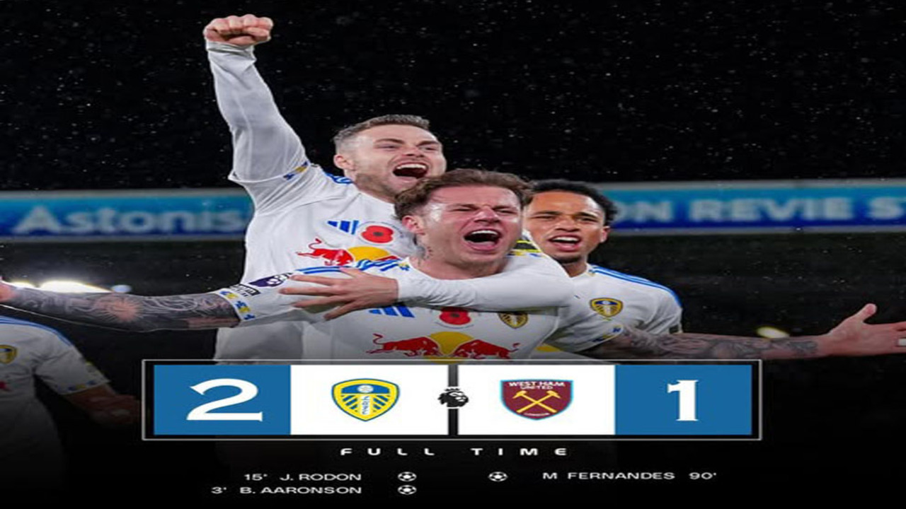 Hasil Liga Premier Inggris 2025/2026: Leeds United Jinakkan West Ham 2-1
