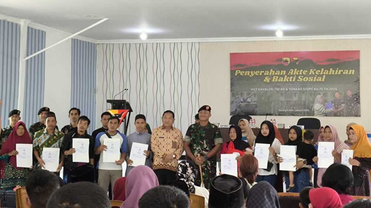 HUT Kavaleri TNI AD ke-76, Yonkav 5/DPC Bagikan Akta Kelahiran, Sembako Gratis dan Gelar Donor Darah