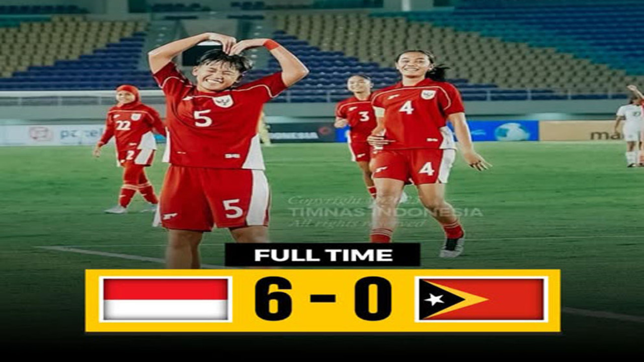ASEAN U16 Girls Championship 2025: Indonesia U16 Putri Hajar Timor Leste 6-0