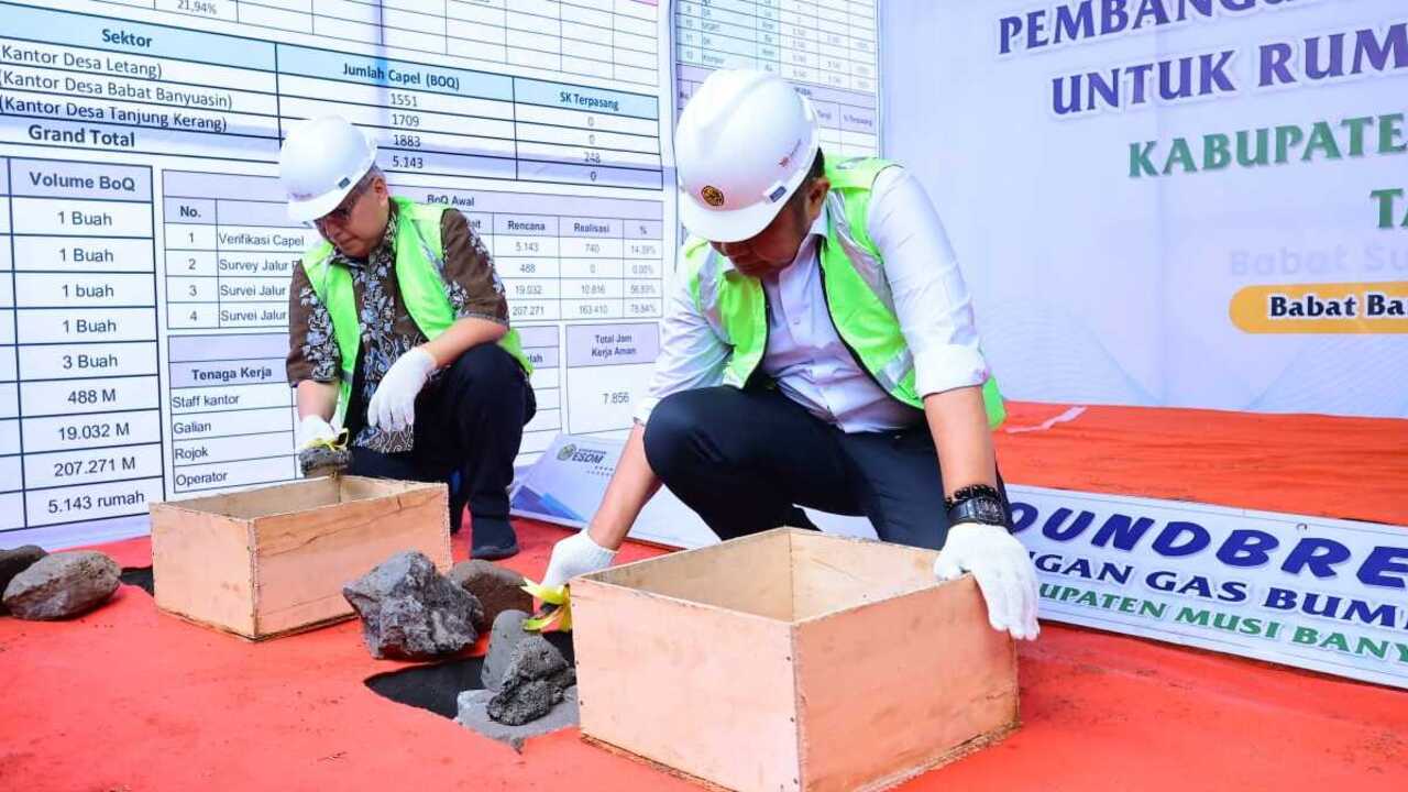 Gubernur Herman Deru Resmikan Jaringan Gas Bumi untuk Ribuan Rumah Tangga di Babat Supat Muba