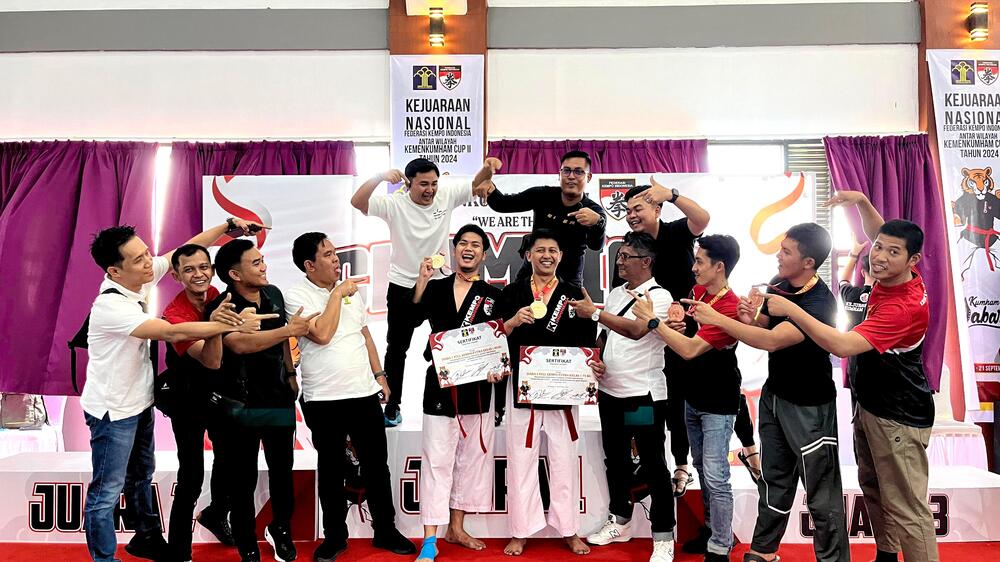  Kontingen Kemenkumham Sumsel Sabet Empat Medali di Kejuaraan Nasional Kempo Menkumham Cup