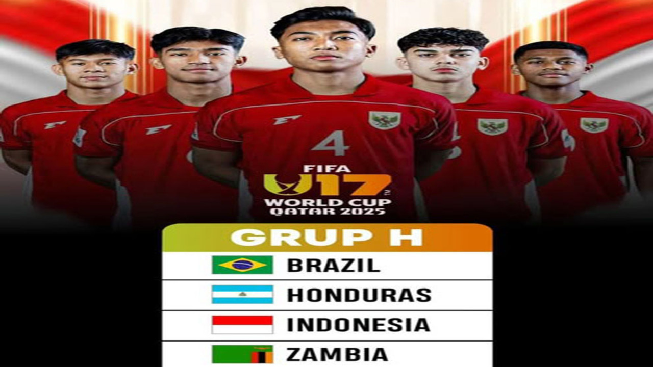 Timnas Indonesia U-17 Satu Grup dengan Brasil di Piala Dunia 2025