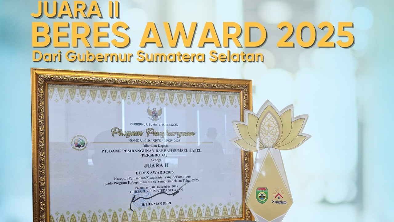 Bank Sumsel Babel Raih Juara II BERES Award 2025, Tegaskan Komitmen pada Pembangunan Daerah Berkelanjutan