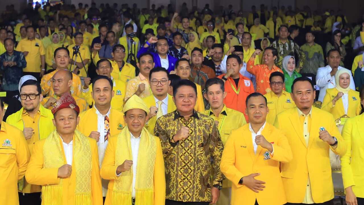 Herman Deru Sambut Ketum Golkar Bahlil di Musda XI Sumsel.