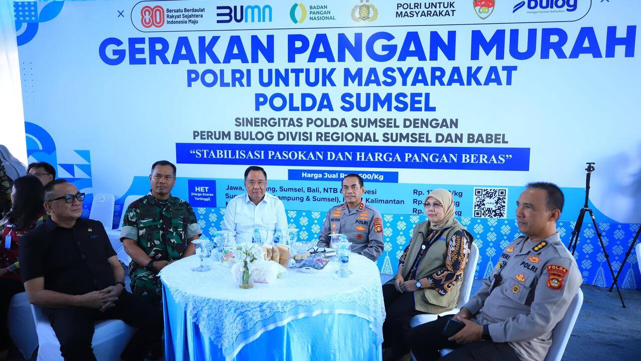 Wagub Cik Ujang Puji Sinergi Polda Sumsel dan Bulog Wujudkan Pangan Murah untuk Warga