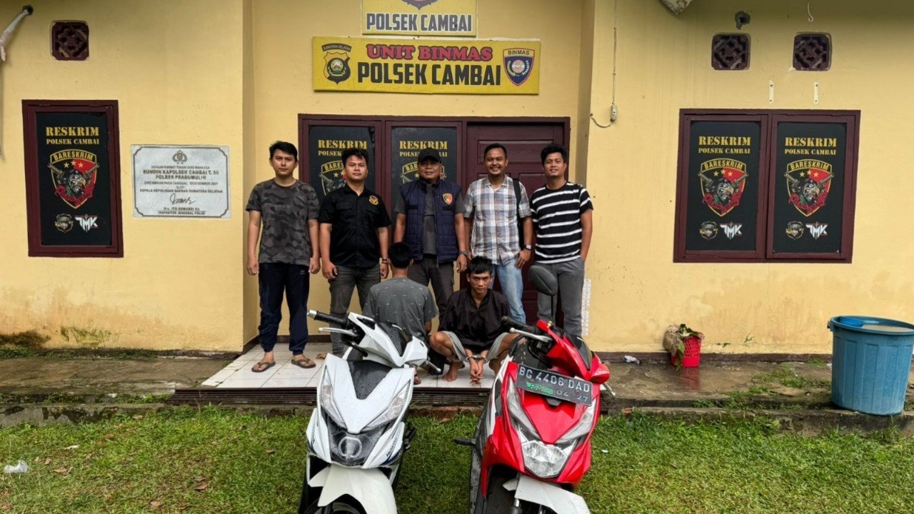 Modus Motor Mogok, Dua Sekawan Asal Lembak Curi Honda Beat di Prabumulih Ditangkap Tim Elang Muara 