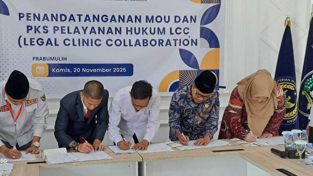 Resmi MoU Program LCC, Rutan Prabumulih Permudah Akses Bantuan Hukum bagi Masyarakat dan WBP