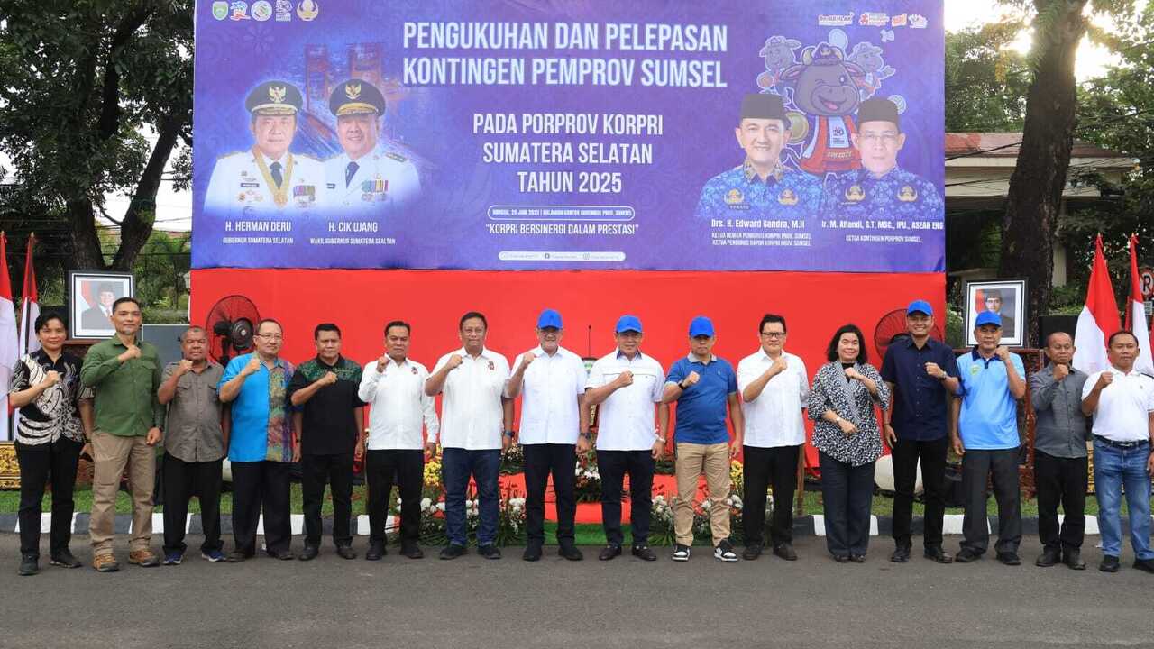 Sekda Edward Candra Lepas 292 ASN Pemprov Sumsel untuk Berlaga di Porprov Korpri 2025