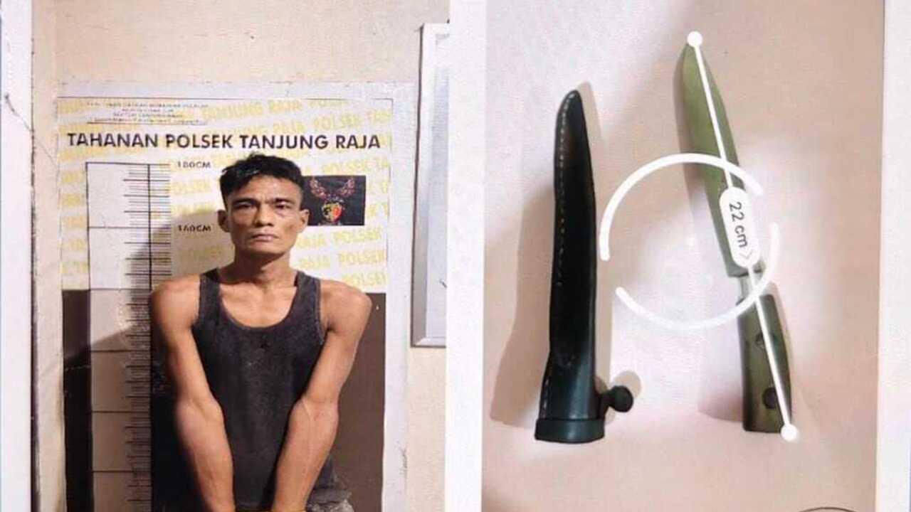 Bawa Pisau dan Mengamuk, Pria 46 Tahun Diamankan Polsek Tanjung Raja