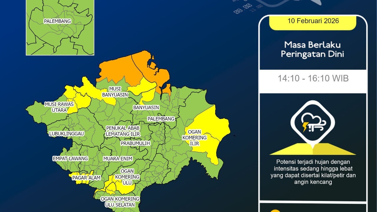 Waspada Hujan Sedang Disertai Petir