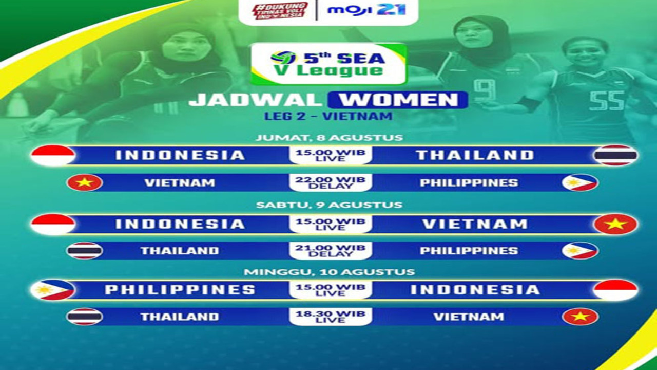 Jadwal SEA V League 2025 Putaran Kedua: Timnas Voli Putri Indonesia Hadapi Partai Penentuan