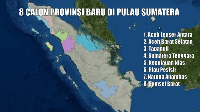 PERKEMBANGAN TERBARU ! 8 Calon Provinsi Baru di Sumatera, Toba Raya dan Kepri Barat tidak Termasuk 
