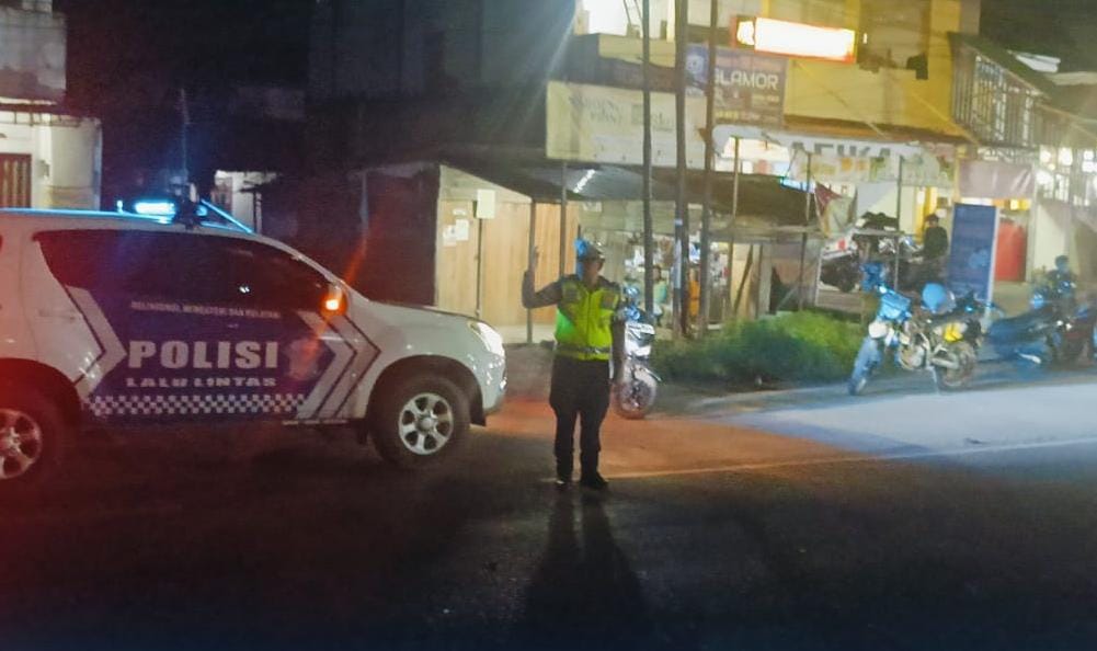 Satlantas Polres Ogan Ilir Gelar Patroli Beat Malam di Jalur Padat Lalu Lintas