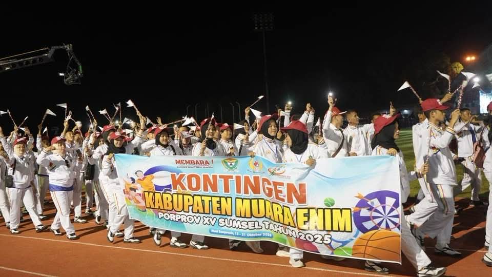 Sumarni Bakar Semangat Membara Kontingen Muara Enim di Porprov XV Muba