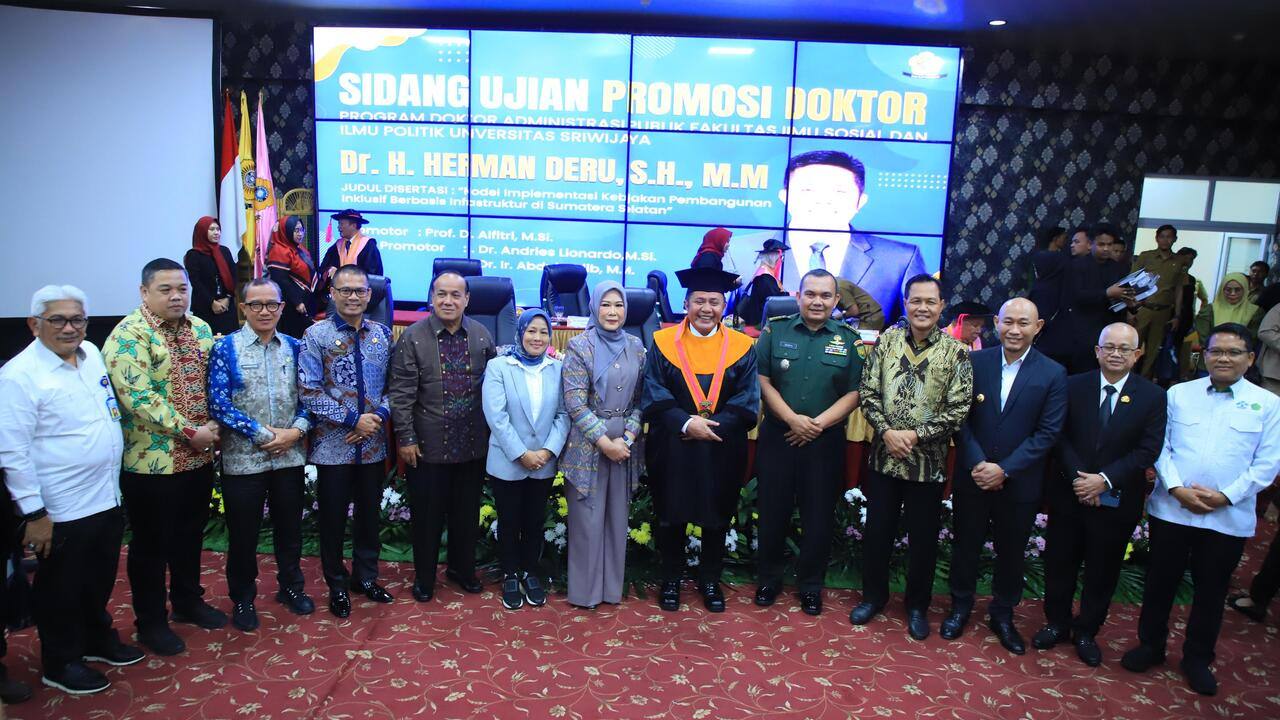 Gubernur Herman Deru Raih Gelar Doktor, Bawa Terobosan Model Pembangunan Inklusif
