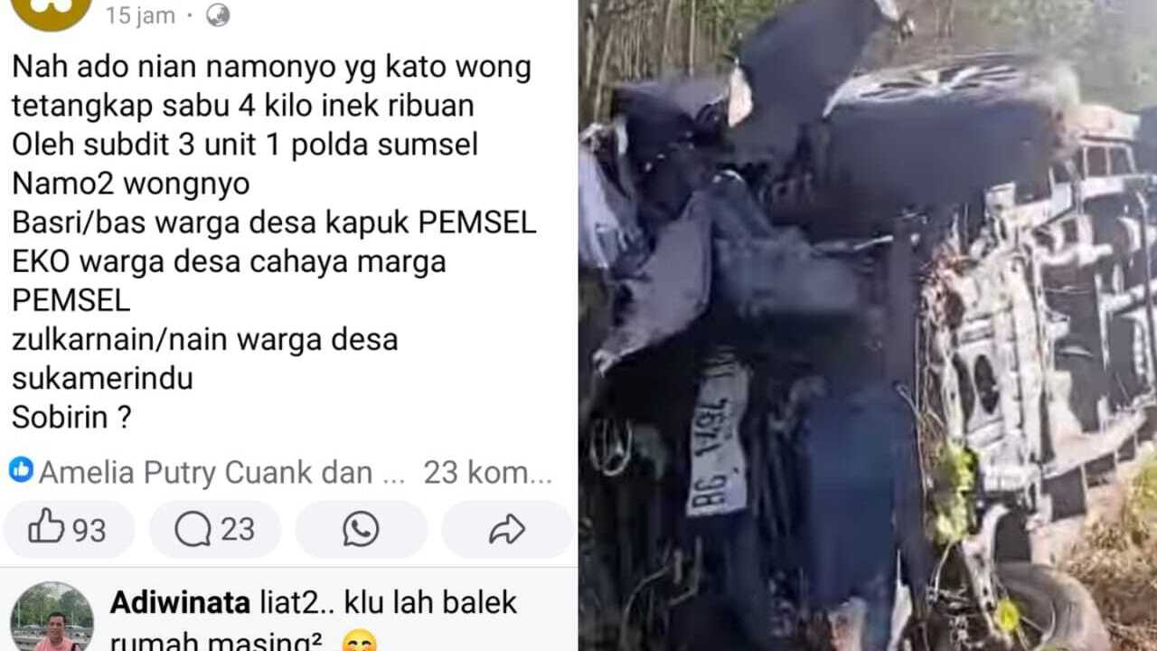 Mobil Terbalik Gegerkan Ogan Ilir, Diduga Milik Bandar Narkoba, Polisi Amankan 4 Kg Sabu dan 3.000 Ekstasi