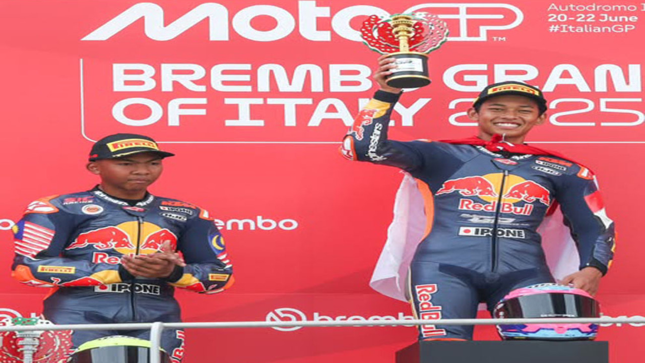 Double Podium! Veda Ega Pratama Juara Race 1 & 2 Red Bull Rookies Cup Italia 2025