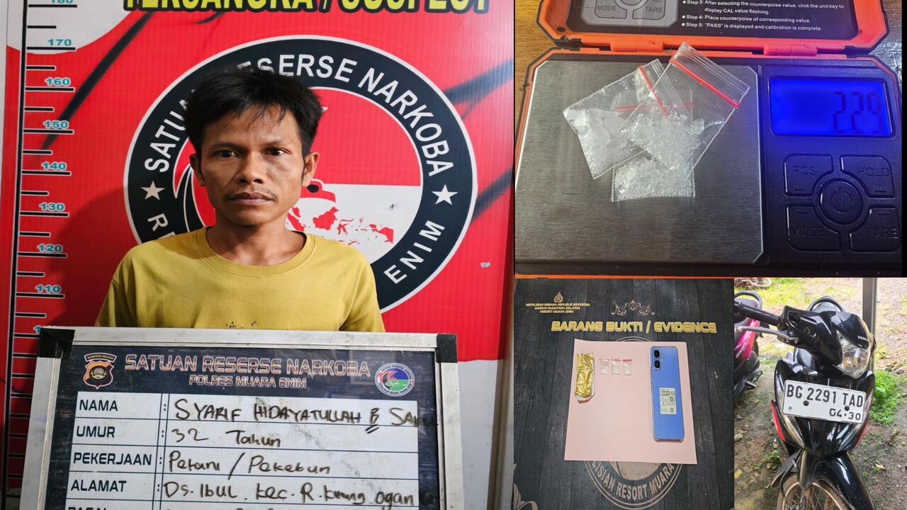 Hanya 1 Jam dari Laporan Warga, Polisi Tangkap Pengedar Sabu di Muara Enim
