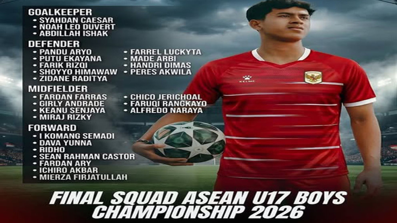 Daftar 26 Pemain Timnas Indonesia U-17 untuk Piala ASEAN 2026.