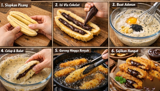 Pisang Thailand Vla Cokelat Lumer: Camilan Kekinian yang Crispy di Luar, Lumer di Dalam