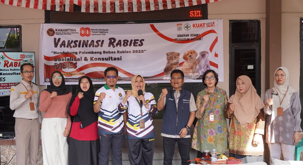 Gelar Sosialisasi dan Vaksinasi Rabies Gratis, Karantina Sumsel Dukung Target Palembang Bebas Rabies 2025