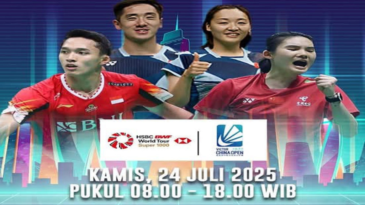 Jadwal Wakil Indonesia Babak 16 Besar di Turnamen Bulu tangkis China Open 2025
