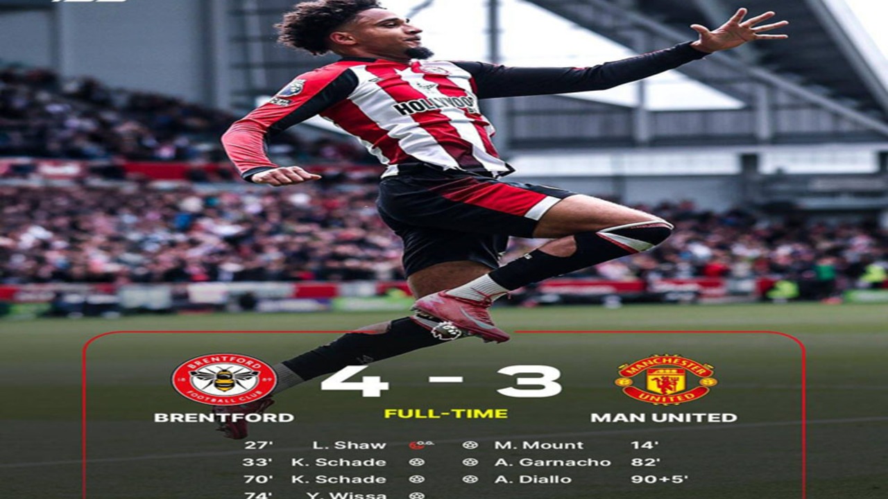 Drama 7 Gol! Manchester United Tumbang 3-4 dari Brentford