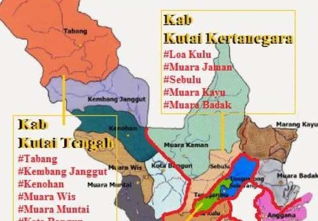 Pemekaran Kabupaten Kutai Kartanegara Provinsi Kalimantan Timur, 6 Kecamatan Gabung Kabupaten Kutai Tengah